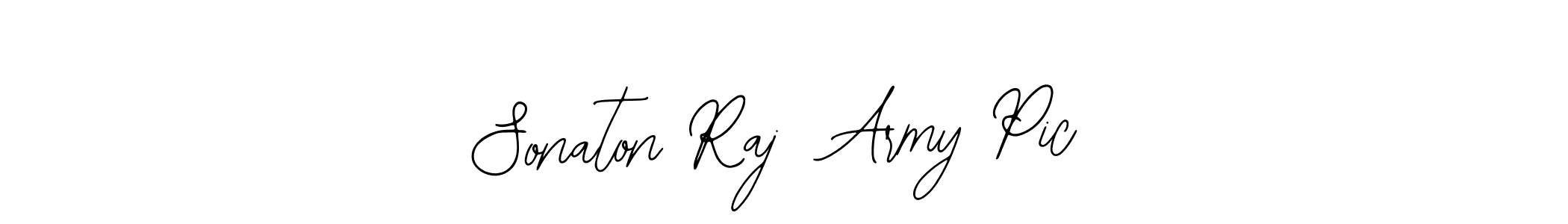 How to make Sonaton Raj  Army Pic name signature. Use Bearetta-2O07w style for creating short signs online. This is the latest handwritten sign. Sonaton Raj  Army Pic signature style 12 images and pictures png