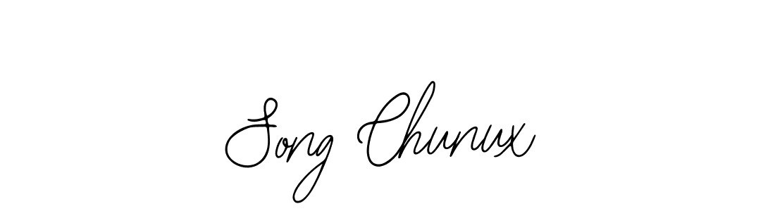 if you are searching for the best signature style for your name Song Chunux. so please give up your signature search. here we have designed multiple signature styles  using Bearetta-2O07w. Song Chunux signature style 12 images and pictures png