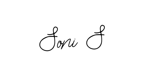 How to make Soni S name signature. Use Bearetta-2O07w style for creating short signs online. This is the latest handwritten sign. Soni S signature style 12 images and pictures png