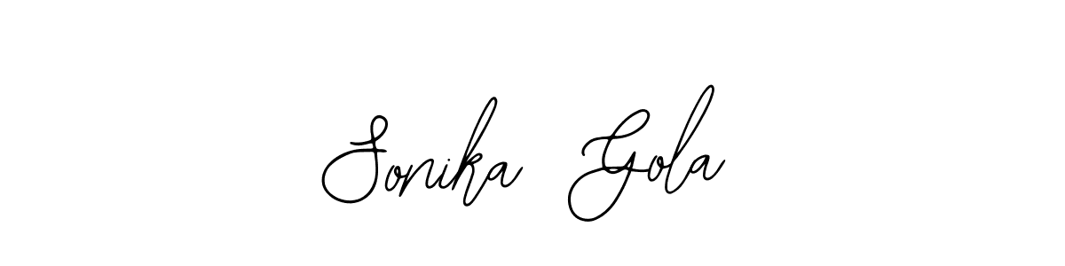 You can use this online signature creator to create a handwritten signature for the name Sonika  Gola. This is the best online autograph maker. Sonika  Gola signature style 12 images and pictures png