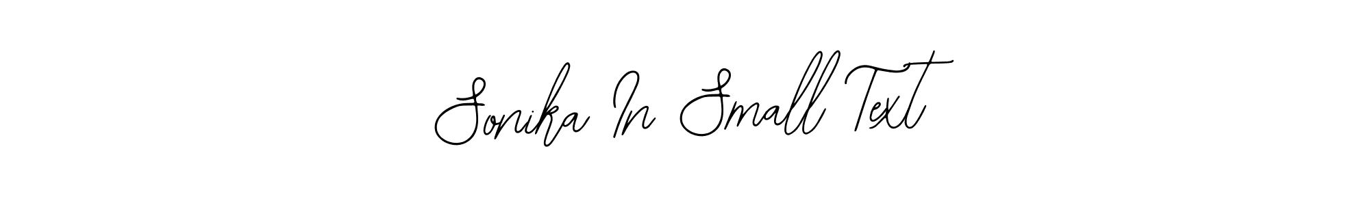 Similarly Bearetta-2O07w is the best handwritten signature design. Signature creator online .You can use it as an online autograph creator for name Sonika In Small Text. Sonika In Small Text signature style 12 images and pictures png