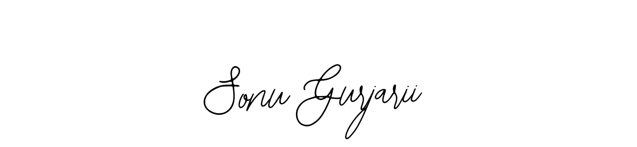 Use a signature maker to create a handwritten signature online. With this signature software, you can design (Bearetta-2O07w) your own signature for name Sonu Gurjarii. Sonu Gurjarii signature style 12 images and pictures png