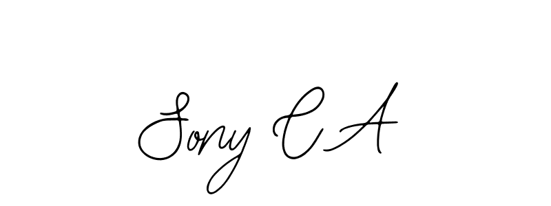 Design your own signature with our free online signature maker. With this signature software, you can create a handwritten (Bearetta-2O07w) signature for name Sony C A. Sony C A signature style 12 images and pictures png