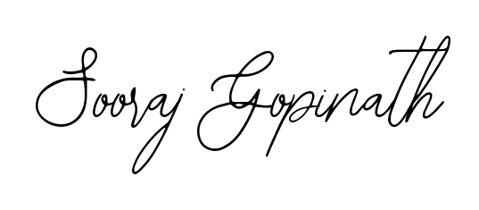 A modern signature idea for name Sooraj Gopinath using Bearetta-2O07w font. Clean strokes and elegant curves make it stand out instantly. Sooraj Gopinath signature style 12 images and pictures png