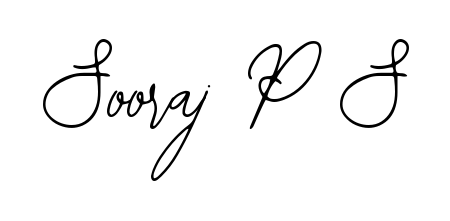 A timeless handwritten aesthetic for Sooraj P S. The Bearetta-2O07w font gives your signature a handcrafted feel with natural curves. Sooraj P S signature style 12 images and pictures png