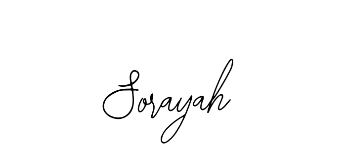 How to make Sorayah name signature. Use Bearetta-2O07w style for creating short signs online. This is the latest handwritten sign. Sorayah signature style 12 images and pictures png