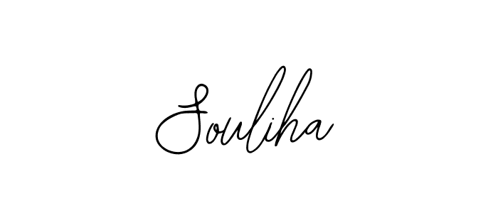 How to make Souliha name signature. Use Bearetta-2O07w style for creating short signs online. This is the latest handwritten sign. Souliha signature style 12 images and pictures png