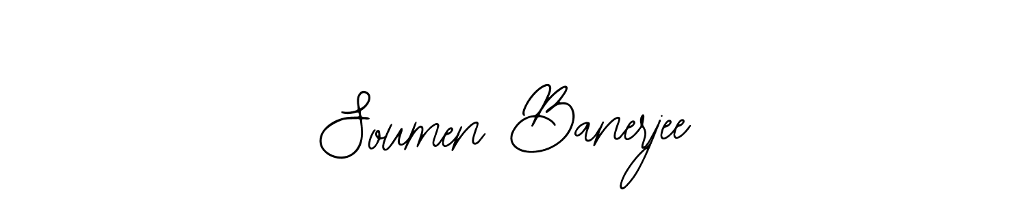 How to make Soumen Banerjee name signature. Use Bearetta-2O07w style for creating short signs online. This is the latest handwritten sign. Soumen Banerjee signature style 12 images and pictures png