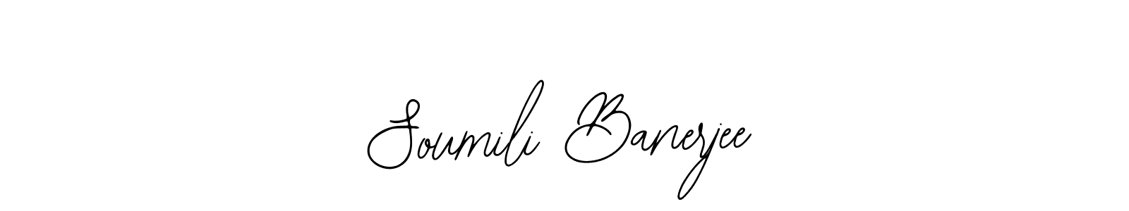 How to make Soumili Banerjee name signature. Use Bearetta-2O07w style for creating short signs online. This is the latest handwritten sign. Soumili Banerjee signature style 12 images and pictures png