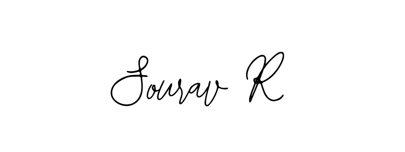 How to make Sourav R name signature. Use Bearetta-2O07w style for creating short signs online. This is the latest handwritten sign. Sourav R signature style 12 images and pictures png