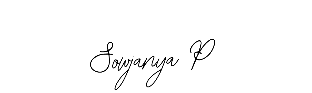 How to make Sowjanya P name signature. Use Bearetta-2O07w style for creating short signs online. This is the latest handwritten sign. Sowjanya P signature style 12 images and pictures png