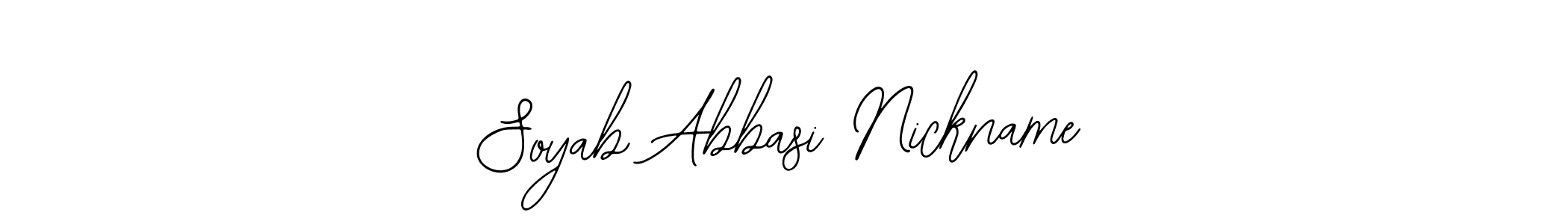 See photos of Soyab Abbasi Nickname official signature by Spectra . Check more albums & portfolios. Read reviews & check more about Bearetta-2O07w font. Soyab Abbasi Nickname signature style 12 images and pictures png