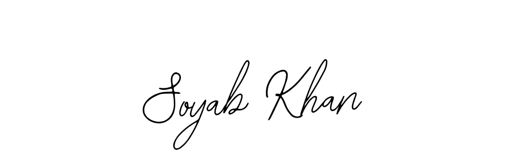 Use a signature maker to create a handwritten signature online. With this signature software, you can design (Bearetta-2O07w) your own signature for name Soyab Khan. Soyab Khan signature style 12 images and pictures png