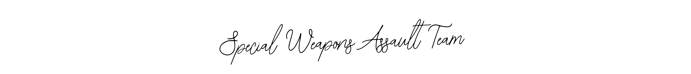 Similarly Bearetta-2O07w is the best handwritten signature design. Signature creator online .You can use it as an online autograph creator for name Special Weapons Assault Team. Special Weapons Assault Team signature style 12 images and pictures png