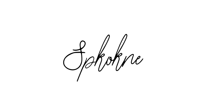 How to make Spkokne name signature. Use Bearetta-2O07w style for creating short signs online. This is the latest handwritten sign. Spkokne signature style 12 images and pictures png