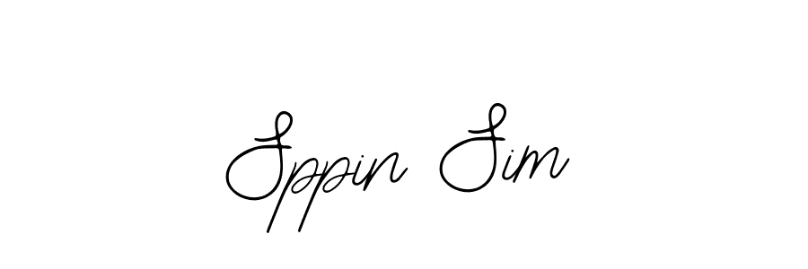 How to make Sppin Sim name signature. Use Bearetta-2O07w style for creating short signs online. This is the latest handwritten sign. Sppin Sim signature style 12 images and pictures png