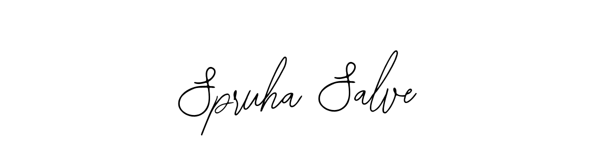 The best way (Bearetta-2O07w) to make a short signature is to pick only two or three words in your name. The name Spruha Salve include a total of six letters. For converting this name. Spruha Salve signature style 12 images and pictures png