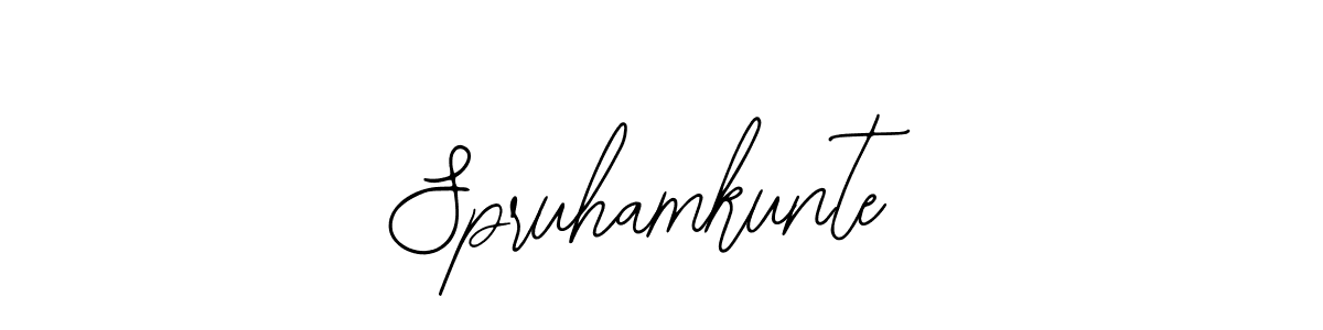 You should practise on your own different ways (Bearetta-2O07w) to write your name (Spruhamkunte) in signature. don't let someone else do it for you. Spruhamkunte signature style 12 images and pictures png