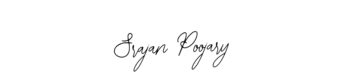 The best way (Bearetta-2O07w) to make a short signature is to pick only two or three words in your name. The name Srajan Poojary include a total of six letters. For converting this name. Srajan Poojary signature style 12 images and pictures png