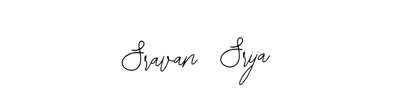 You should practise on your own different ways (Bearetta-2O07w) to write your name (Sravan  Srija) in signature. don't let someone else do it for you. Sravan  Srija signature style 12 images and pictures png