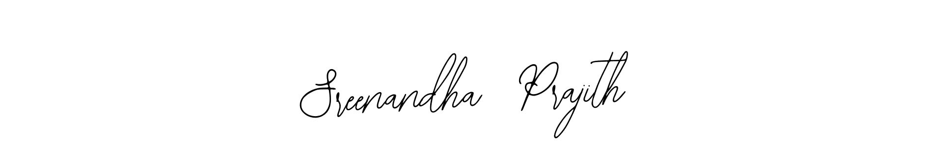 The best way (Bearetta-2O07w) to make a short signature is to pick only two or three words in your name. The name Sreenandha  Prajith include a total of six letters. For converting this name. Sreenandha  Prajith signature style 12 images and pictures png