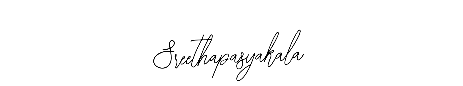 You should practise on your own different ways (Bearetta-2O07w) to write your name (Sreethapasyakala) in signature. don't let someone else do it for you. Sreethapasyakala signature style 12 images and pictures png