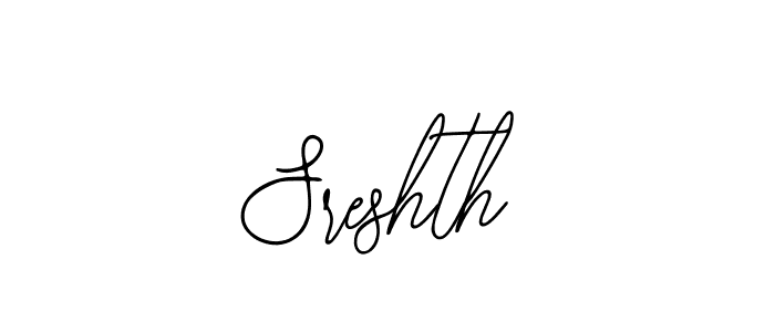 How to make Sreshth name signature. Use Bearetta-2O07w style for creating short signs online. This is the latest handwritten sign. Sreshth signature style 12 images and pictures png