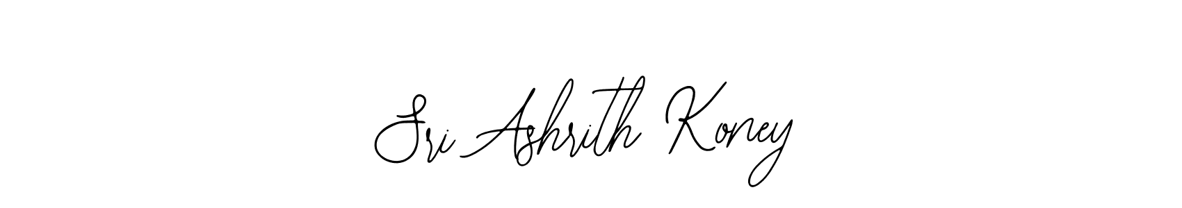 You should practise on your own different ways (Bearetta-2O07w) to write your name (Sri Ashrith Koney) in signature. don't let someone else do it for you. Sri Ashrith Koney signature style 12 images and pictures png