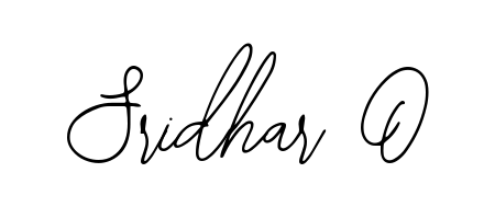 Try this chic Sridhar O handwritten sign style. Using Bearetta-2O07w font elements, it gives your name a sleek, memorable identity. Sridhar O signature style 12 images and pictures png