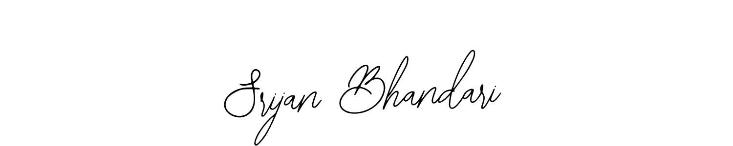 How to make Srijan Bhandari name signature. Use Bearetta-2O07w style for creating short signs online. This is the latest handwritten sign. Srijan Bhandari signature style 12 images and pictures png