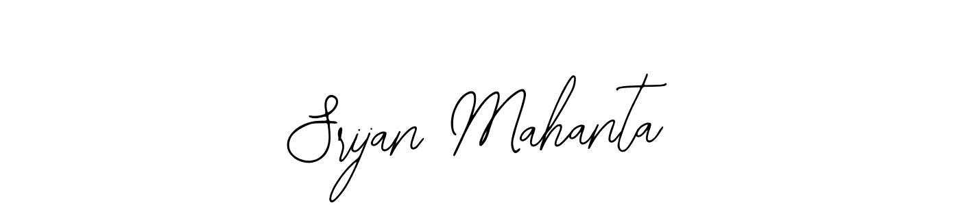 The best way (Bearetta-2O07w) to make a short signature is to pick only two or three words in your name. The name Srijan Mahanta include a total of six letters. For converting this name. Srijan Mahanta signature style 12 images and pictures png