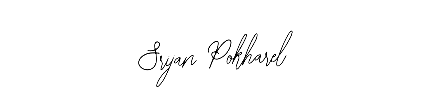 The best way (Bearetta-2O07w) to make a short signature is to pick only two or three words in your name. The name Srijan Pokharel include a total of six letters. For converting this name. Srijan Pokharel signature style 12 images and pictures png
