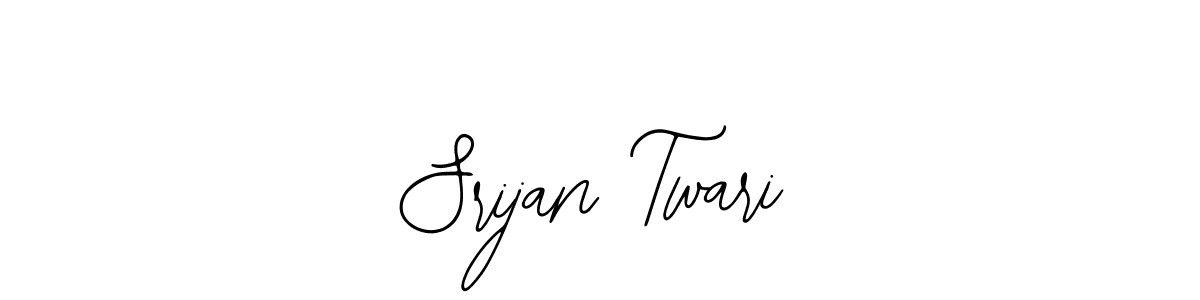 How to make Srijan Twari name signature. Use Bearetta-2O07w style for creating short signs online. This is the latest handwritten sign. Srijan Twari signature style 12 images and pictures png