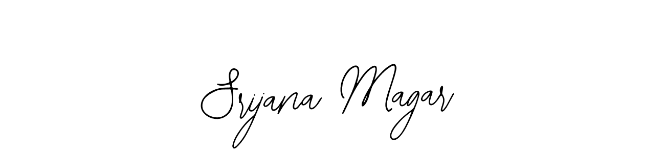 You should practise on your own different ways (Bearetta-2O07w) to write your name (Srijana Magar) in signature. don't let someone else do it for you. Srijana Magar signature style 12 images and pictures png