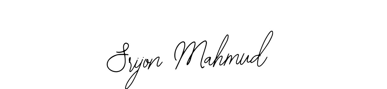 How to make Srijon Mahmud name signature. Use Bearetta-2O07w style for creating short signs online. This is the latest handwritten sign. Srijon Mahmud signature style 12 images and pictures png