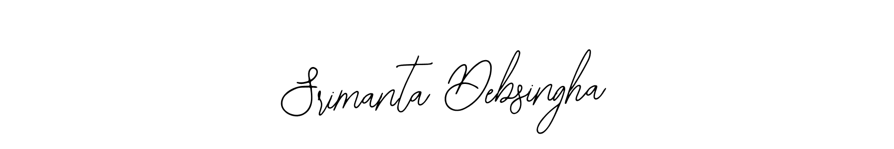 The best way (Bearetta-2O07w) to make a short signature is to pick only two or three words in your name. The name Srimanta Debsingha include a total of six letters. For converting this name. Srimanta Debsingha signature style 12 images and pictures png