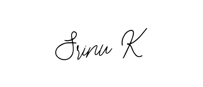 How to make Srinu K name signature. Use Bearetta-2O07w style for creating short signs online. This is the latest handwritten sign. Srinu K signature style 12 images and pictures png