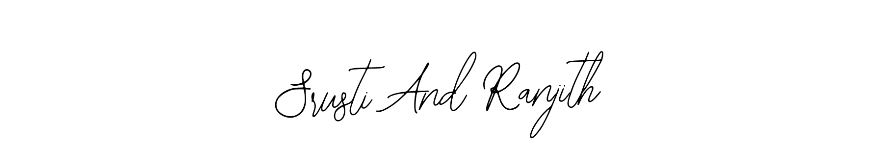 Make a beautiful signature design for name Srusti And Ranjith. With this signature (Bearetta-2O07w) style, you can create a handwritten signature for free. Srusti And Ranjith signature style 12 images and pictures png