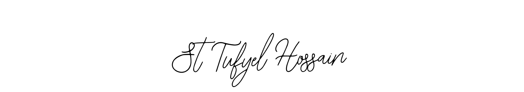 Use a signature maker to create a handwritten signature online. With this signature software, you can design (Bearetta-2O07w) your own signature for name St Tufyel Hossain. St Tufyel Hossain signature style 12 images and pictures png