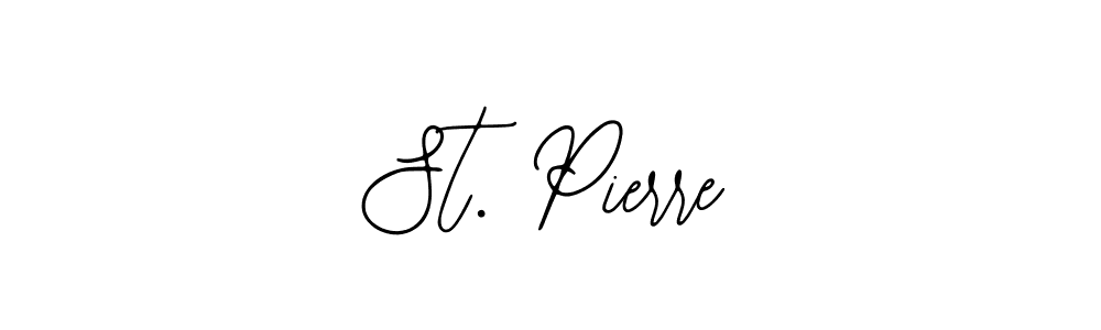 How to make St. Pierre name signature. Use Bearetta-2O07w style for creating short signs online. This is the latest handwritten sign. St. Pierre signature style 12 images and pictures png