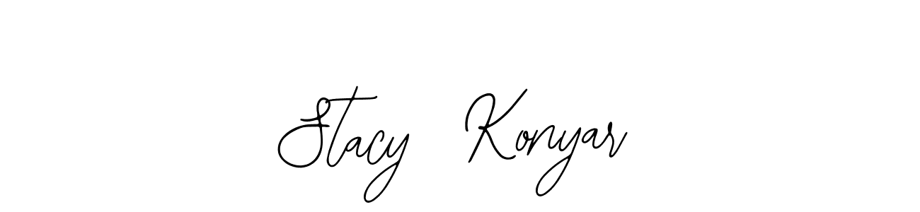 The best way (Bearetta-2O07w) to make a short signature is to pick only two or three words in your name. The name Stacy  Konyar include a total of six letters. For converting this name. Stacy  Konyar signature style 12 images and pictures png