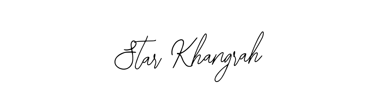 Bearetta-2O07w is a professional signature style that is perfect for those who want to add a touch of class to their signature. It is also a great choice for those who want to make their signature more unique. Get Star Khangrah name to fancy signature for free. Star Khangrah signature style 12 images and pictures png