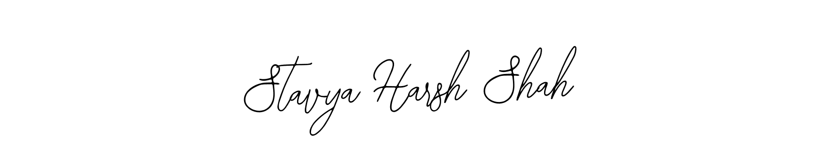 How to make Stavya Harsh Shah name signature. Use Bearetta-2O07w style for creating short signs online. This is the latest handwritten sign. Stavya Harsh Shah signature style 12 images and pictures png