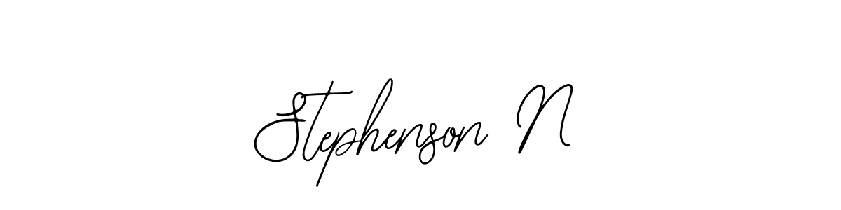 How to make Stephenson N name signature. Use Bearetta-2O07w style for creating short signs online. This is the latest handwritten sign. Stephenson N signature style 12 images and pictures png