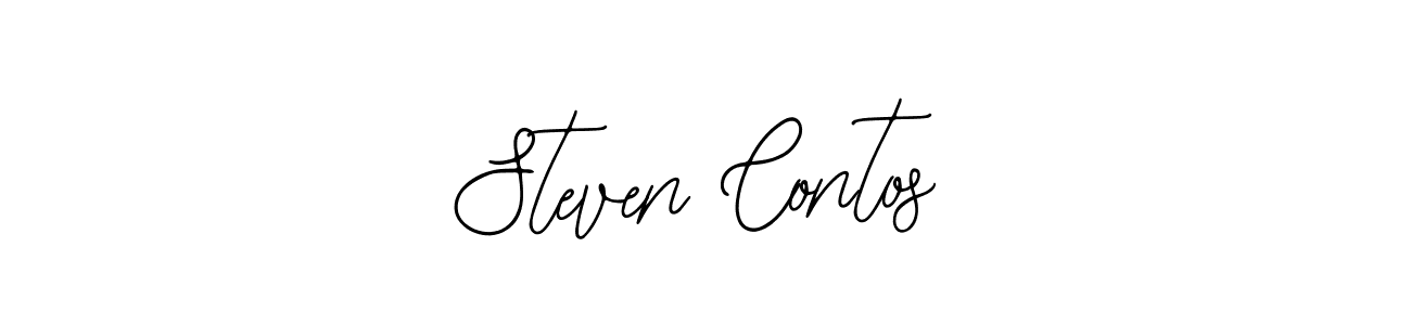 You should practise on your own different ways (Bearetta-2O07w) to write your name (Steven Contos) in signature. don't let someone else do it for you. Steven Contos signature style 12 images and pictures png