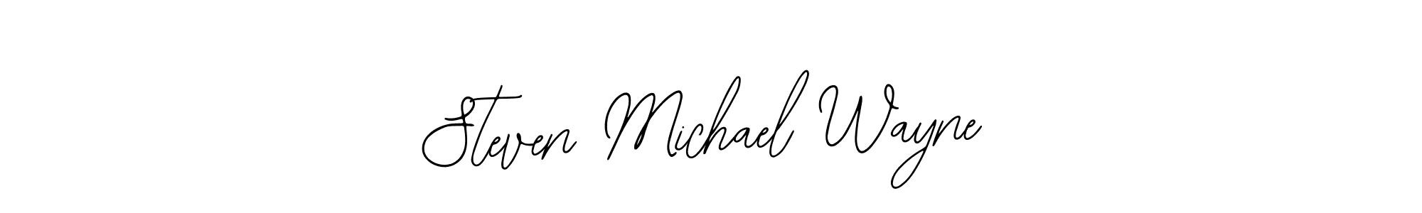 You should practise on your own different ways (Bearetta-2O07w) to write your name (Steven Michael Wayne) in signature. don't let someone else do it for you. Steven Michael Wayne signature style 12 images and pictures png