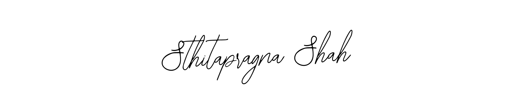 How to make Sthitapragna Shah name signature. Use Bearetta-2O07w style for creating short signs online. This is the latest handwritten sign. Sthitapragna Shah signature style 12 images and pictures png