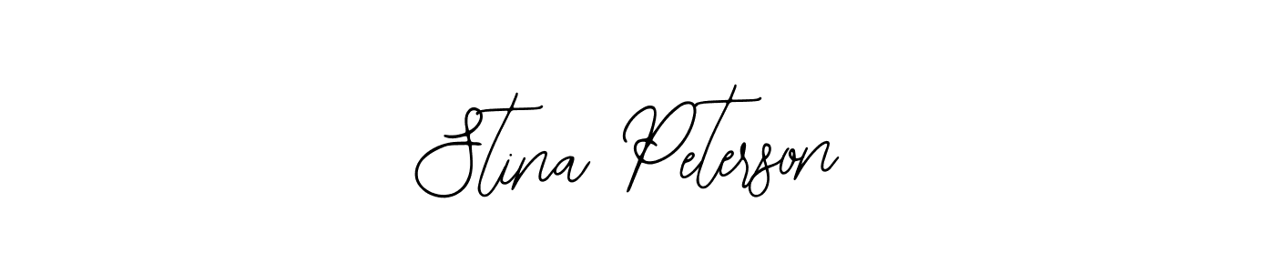 Design your own signature with our free online signature maker. With this signature software, you can create a handwritten (Bearetta-2O07w) signature for name Stina Peterson. Stina Peterson signature style 12 images and pictures png