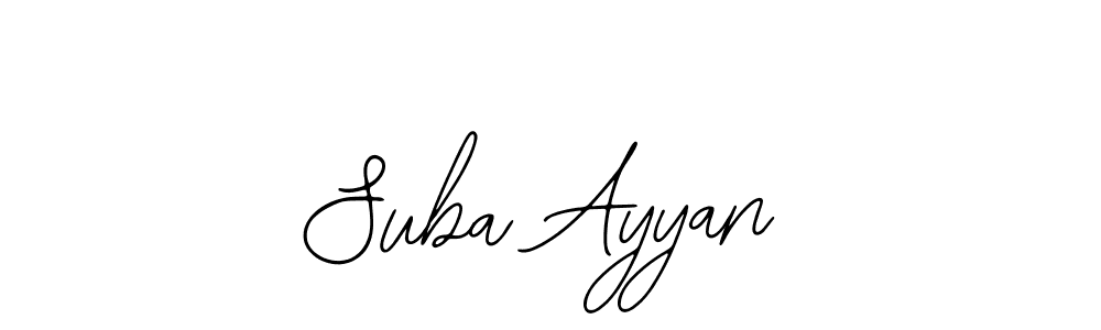 Use a signature maker to create a handwritten signature online. With this signature software, you can design (Bearetta-2O07w) your own signature for name Suba Ayyan. Suba Ayyan signature style 12 images and pictures png