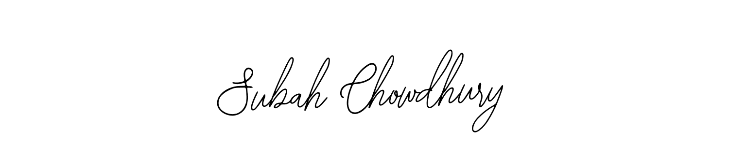 How to make Subah Chowdhury name signature. Use Bearetta-2O07w style for creating short signs online. This is the latest handwritten sign. Subah Chowdhury signature style 12 images and pictures png